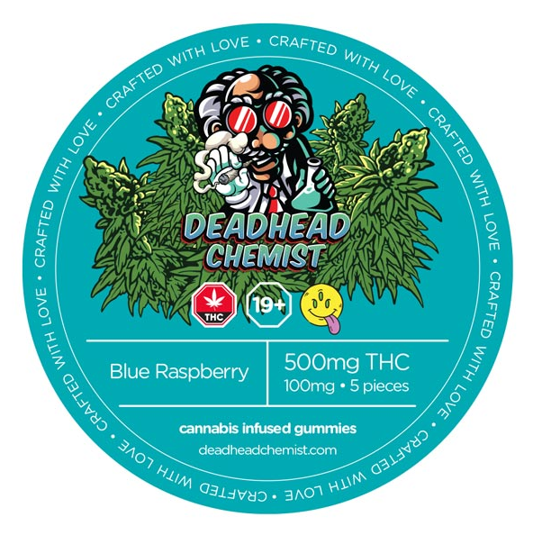 Deadhead Chemist 500MG THC Blue Raspberry Gummy