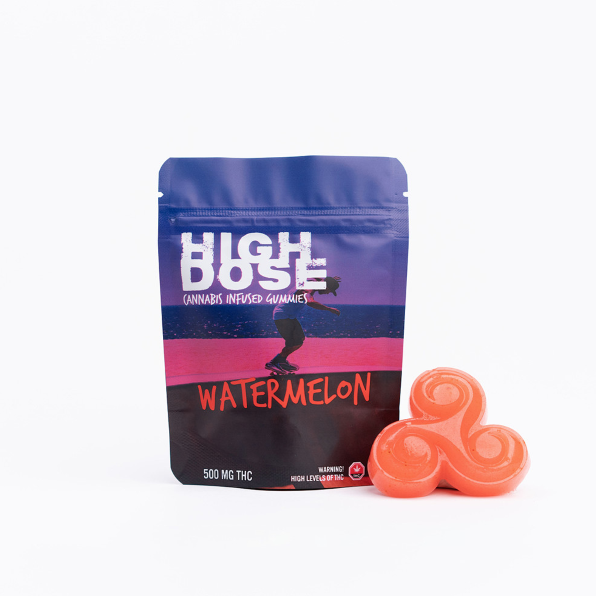 Buy High Dose – Watermelon THC Gummies 500mg - Chronic Club - Buy Edibles